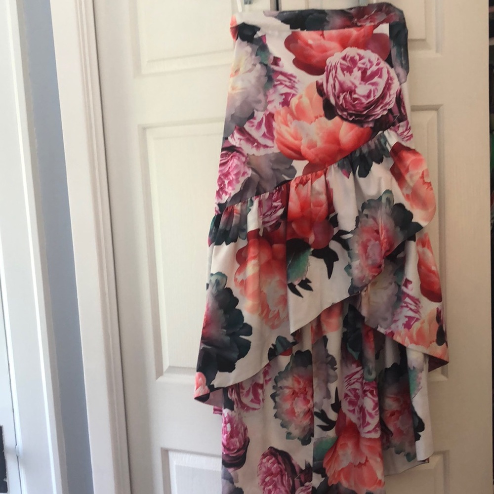 Floral, high-low skirt by Eliza J!